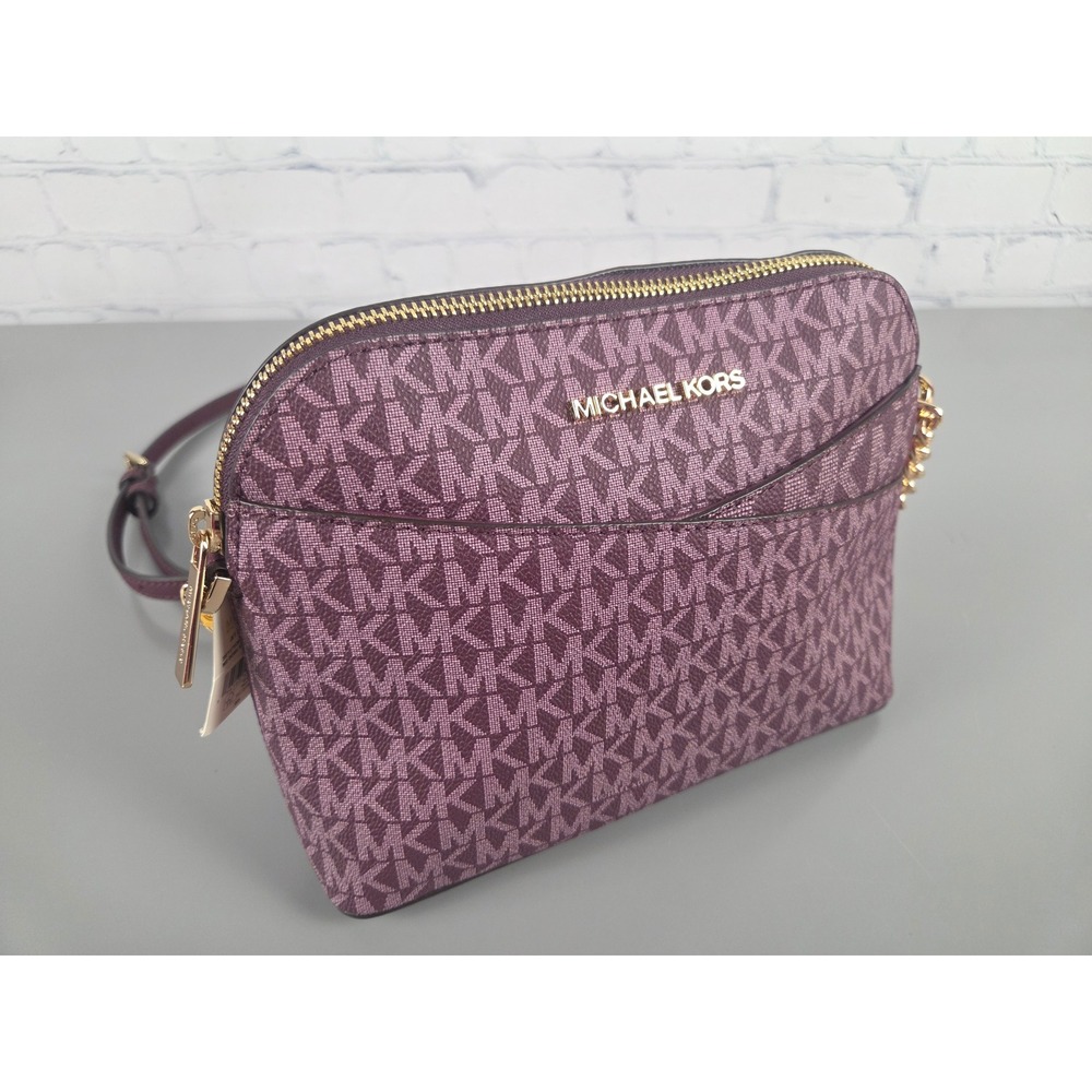 Michael Kors Jet Set Medium Dome Crossbody Bordeaux Mulberry Multi 35F1GTVC6B